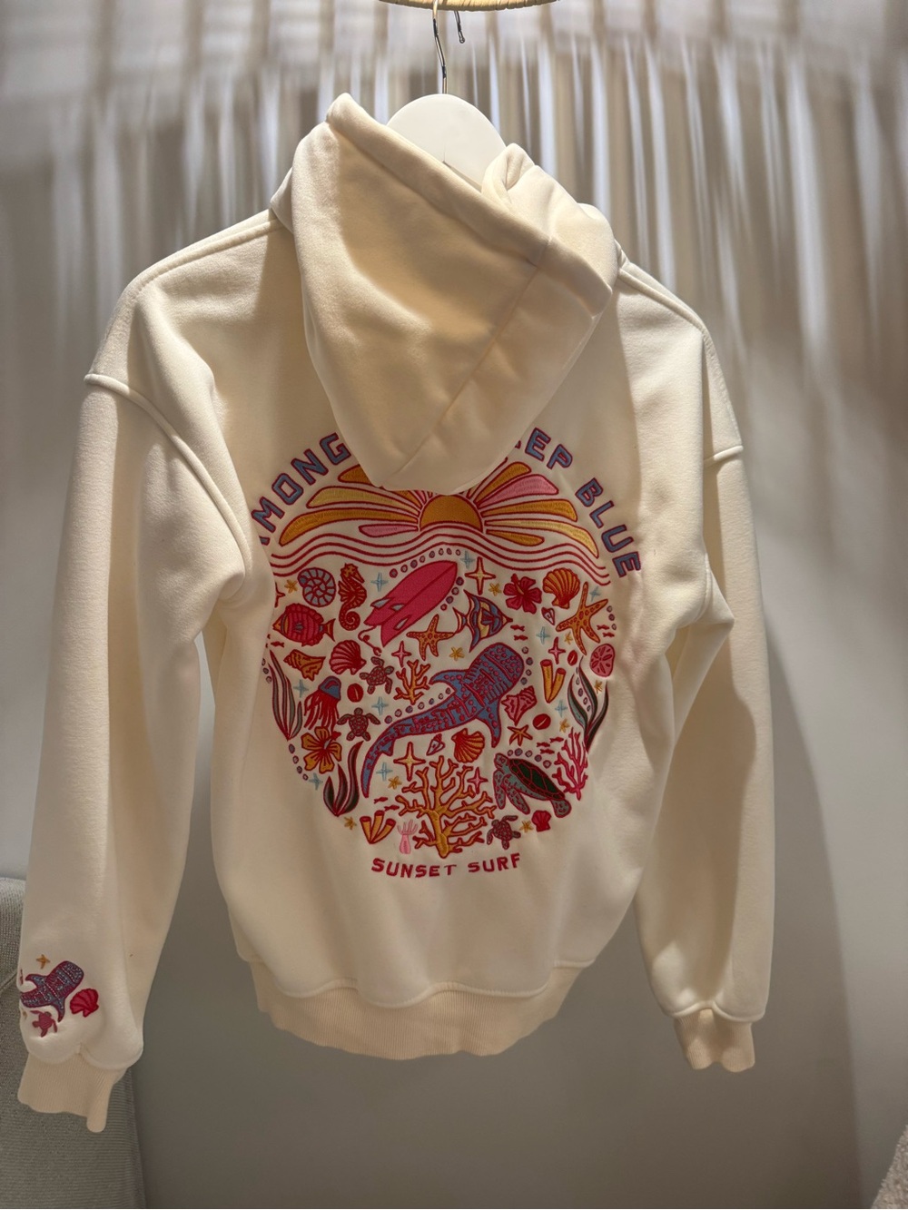 Sunset Surf Whale Shark Tropics Hoodie (New W/O Tags)